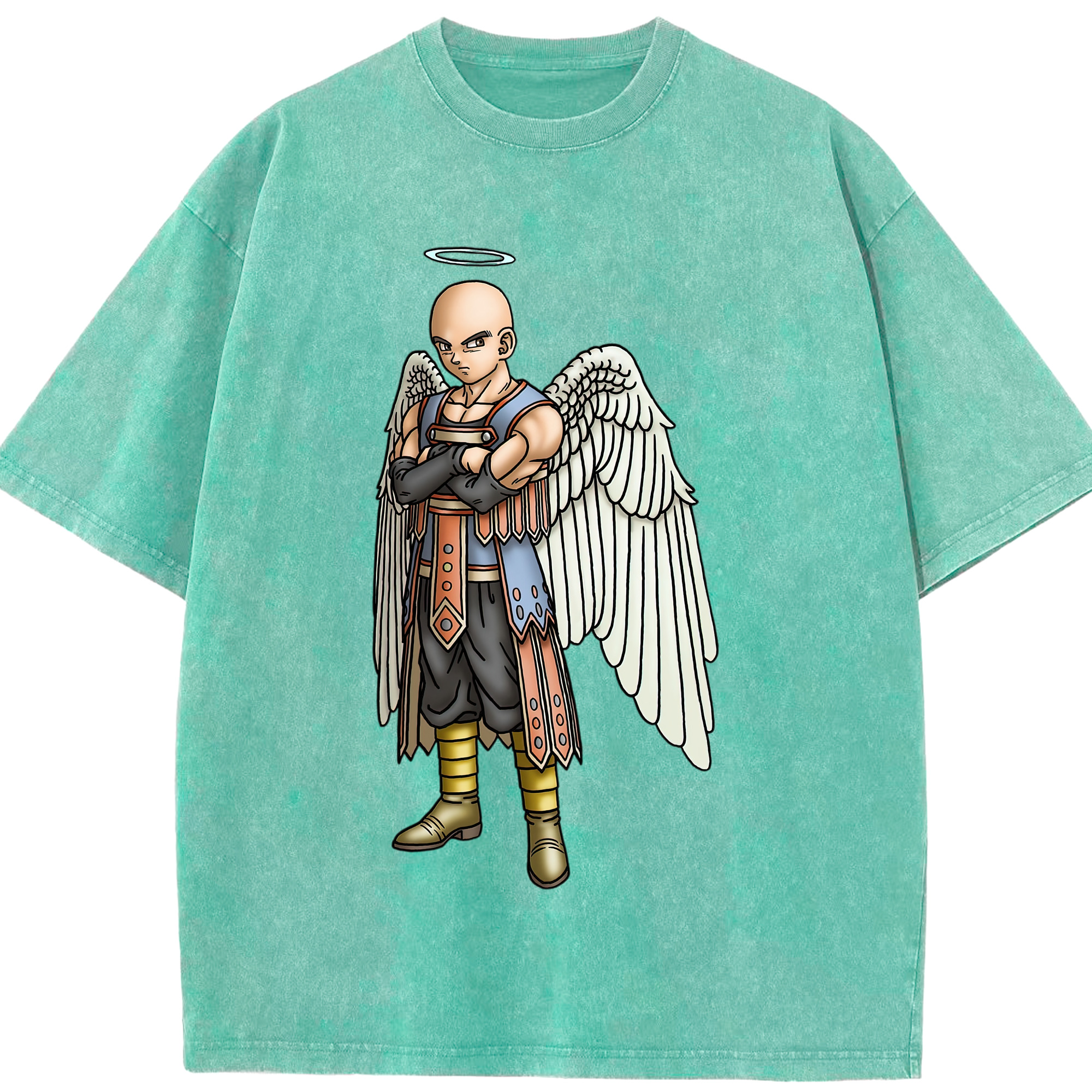 （画像用） ドラゴンクエスト Doragon Kuesuto Dragon Quest 綿100% ヴィンテージ風 半袖Tシャツ（フロントプリント）